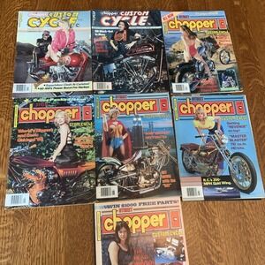 Lot Of 7 Vtg Street Chopper Magazines 1982 Harley Davidson Biker Motorcycle